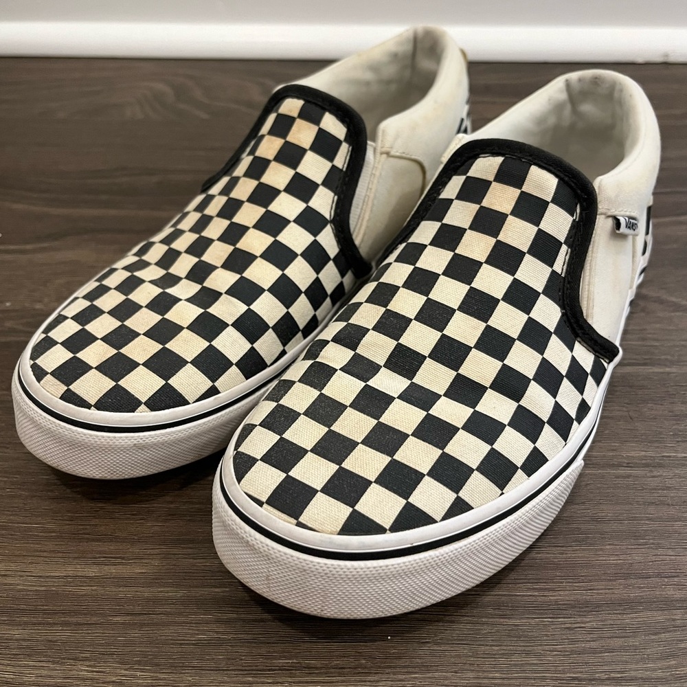 Vans | Youth Size 6 | Checkerboard Slip-On Shoes | Unisex | B&W